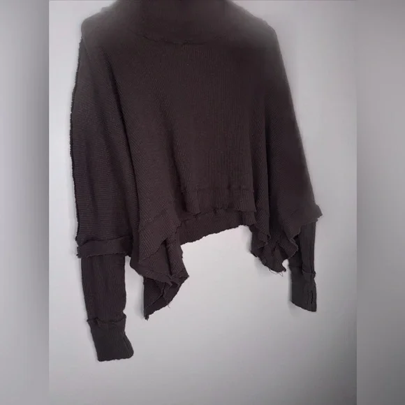 Free People We The Free Moon Daisy Thermal Pullover Horseshoe Large Sweater - Picture 6 of 12